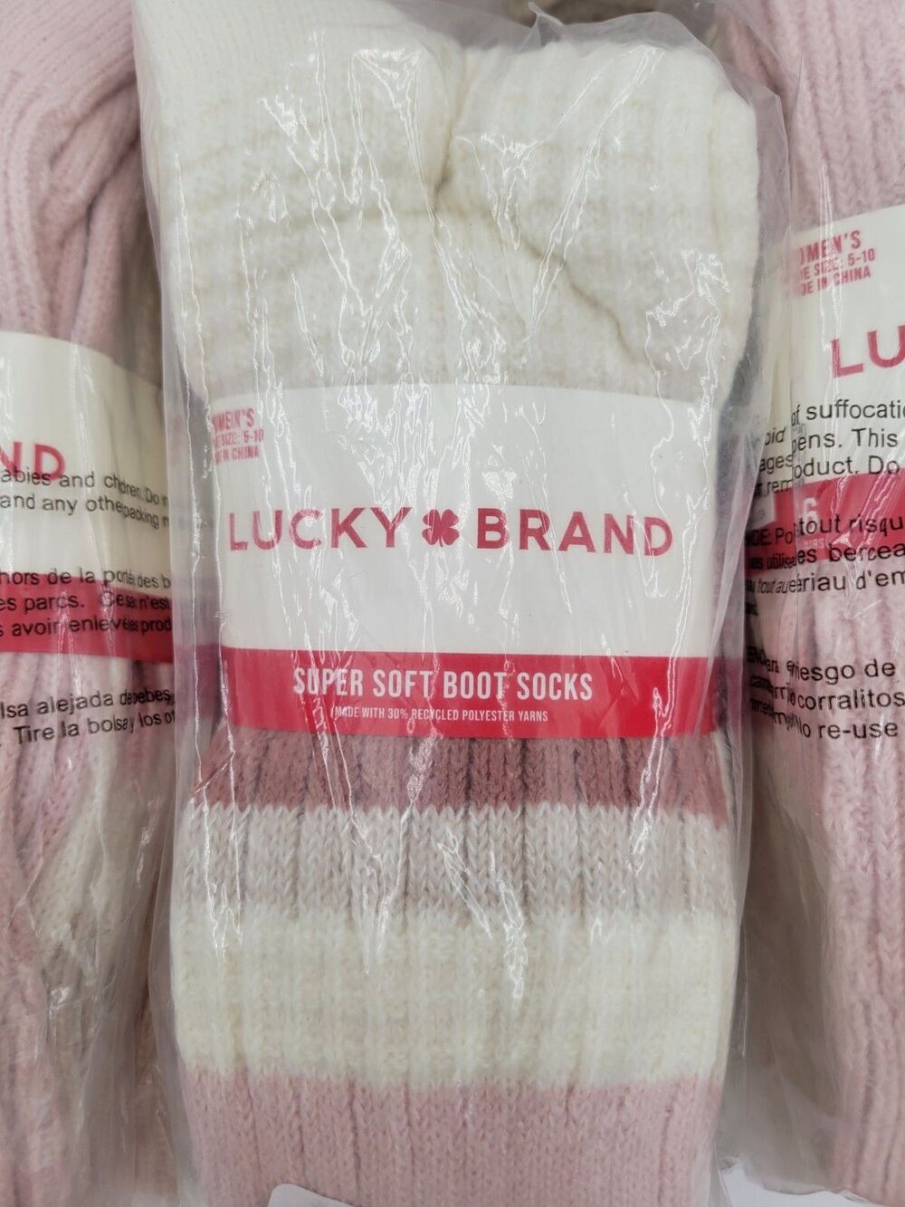 2 Pack Women's Lucky Brand Boot Socks Super Soft 12 Pairs One Size Fits 5-10 New